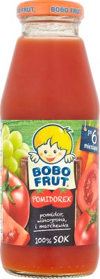 Бобо Фрут Pomidorek 100% сок томатный, виноград и морковь