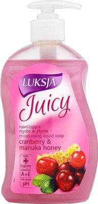 Luksja Juicy увлажняющим мылом мед и клюква