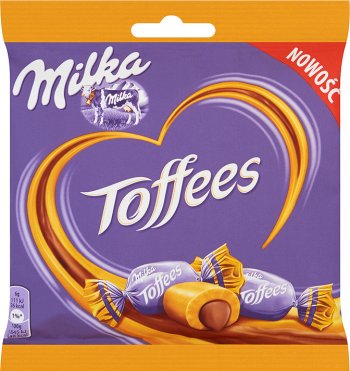 Milka Toffees sweet toffee with chocolate filling