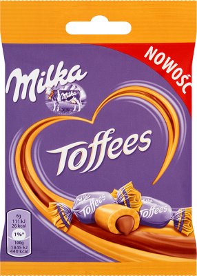 Milka Toffees sweet toffee with chocolate filling