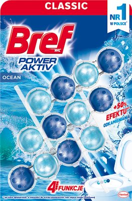 Bref Power Aktiv -Anhänger auf die Toilette 4 Mega Pack Funktion Formel Ocean Breeze