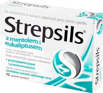 Strepsils Menthol and eucalyptus pills Hard 12 pieces
