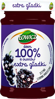 Łowicz Dżem 100% z owoców extra gładki czarna porzeczka jeżyna