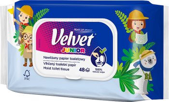Velvet Junior Nawilżany papier toaletowy 42 listki