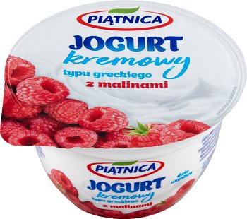 Piątnica jogurt typu greckiego 0% tłuszczu z malinami