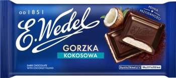 Wedel chocolate, dark chocolate with coconut filling