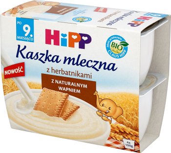 HiPP BIO Kaszka mleczna z herbatnikami z naturalnym wapniem