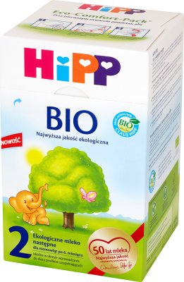 HiPP BIO 2 Ekologiczne mleko następne dla niemowląt po 6. miesiącu 800 g (2 sztuki) 