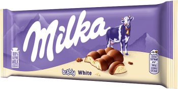 Milka Weiße Bubbly belüftet Milchschokolade mit weißer Schokolade