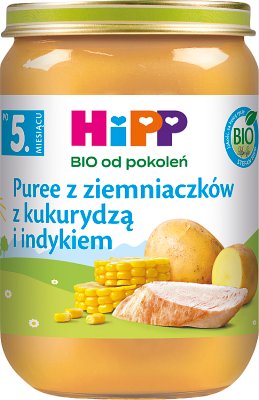 HiPP Puree z ziemniaczków z kukurydzą i indykiem BIO