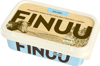 Finuu mit finnischer Butter (47%), Rapsöle und Leindotter gesalzen
