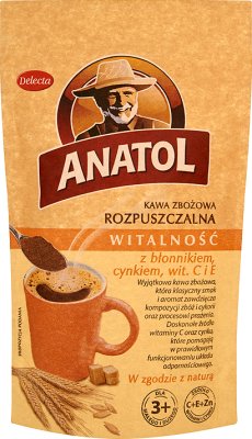 Delecta Anatol kawa zbożowa rozpuszczalna witalność z błonnikiem, cynkiem, wit. C i E