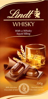 Lindt Chocolate con leche relleno con la adición de whisky