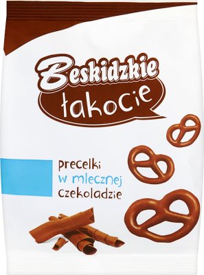 pretzels BESKIDZKIE en el chocolate con leche