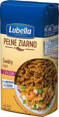 Lubella full grain pasta fusilli Orkisz drills