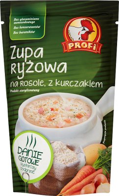 Profi rice soup with chicken broth for