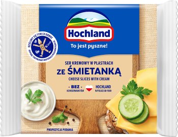 Hochland обрабатываются ломтики сыра Śmetankowy