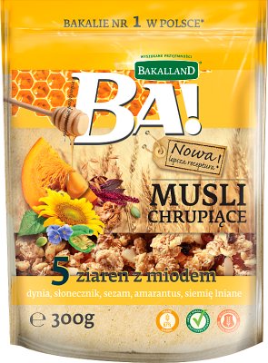 Bakalland muesli crujiente 5 granos con miel