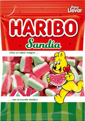 Sandia Haribo jaleas, arbuzowym con sabor a frutas