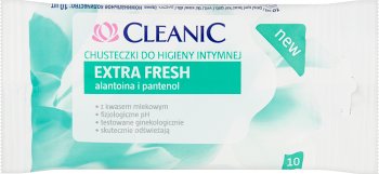 toallitas íntimas CLEANIC con pantenol y ácido láctico