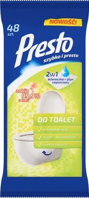 Presto moistened wipes for toilet