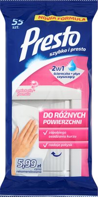 Presto nawilżane ściereczki do różnych powierzchni