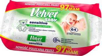 Velvet Baby Sensitive nawilżane chusteczki dla dzieci i niemowląt dla skóry szczególnie wrażliwej