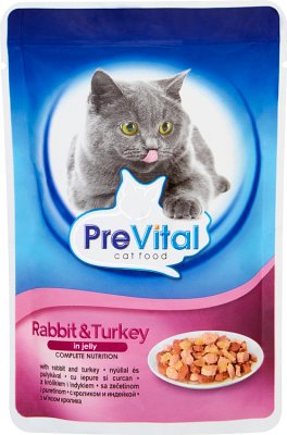 PreVital Complete food for adult cats with rabbit in jelly