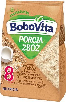 BoboVita porción de cereales de avena leche de cereales wielozbożowo-7 grano de cebada entero