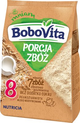 BoboVita porcja zbóż kaszka mleczna 7 wielozbożowo-jęczmienna pełnoziarnista