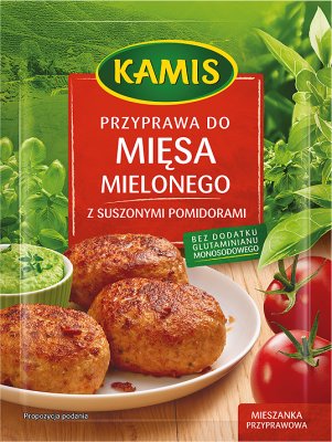 Kamis condimento para los tomates secados al sol carne picada