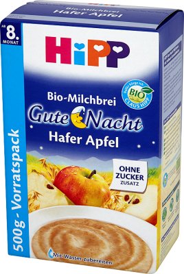 Hipp porridge milk Goodnight BIO sugar-free oatmeal with apples