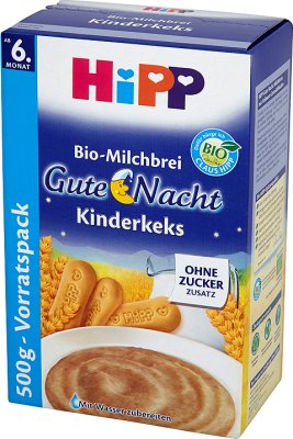 Hipp porridge lait - céréales Bonne nuit BIO avec des biscuits