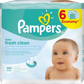 Pampers lingettes 6x64 fraîche et propre