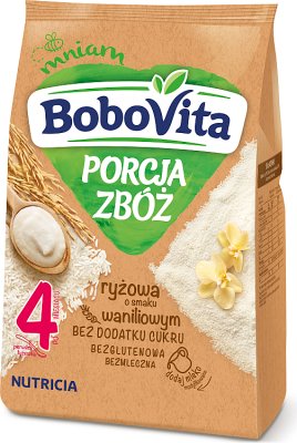 BoboVita serving of cereal porridge vanilla rice