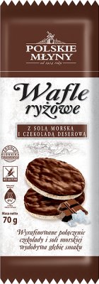 Polskie Młyny wafle ryżowe z solą morską i czekoladą deserową