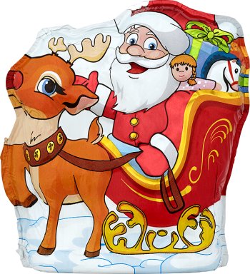 Figaro Weihnachtsmann mit Rentier -Figur mit Milchschokolade