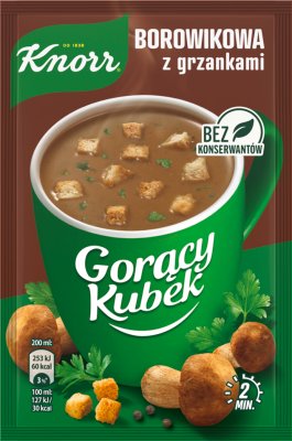 Knorr  Gorący Kubek zupa w proszku borowikowa z grzankami