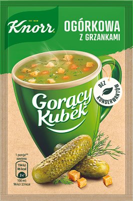 Knorr Gorący Kubek zupa w proszku ogórkowa z grzankami