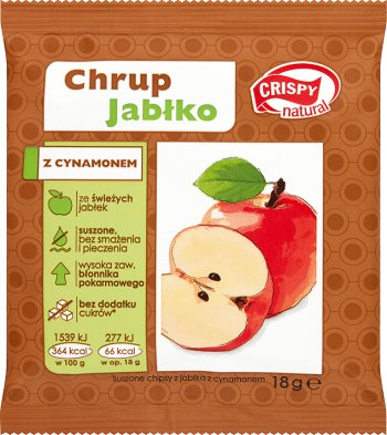 Crispy Natural Chrup Jabłko Suszone chipsy z jabłka z cynamonem
