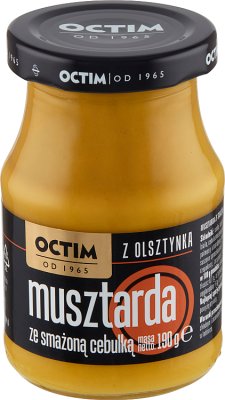 mostaza Octim con cebolla frita