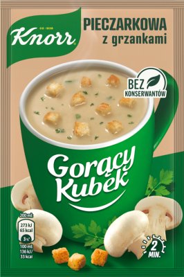 Knorr Hot Mug Mushroom soup with croutons