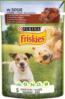Friskies Adult Alleinfuttermittel für ausgewachsene Hunde Sachet mit Lamm und Karottensauce