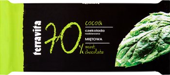 Terravita 70% de chocolate relleno con sabor a menta