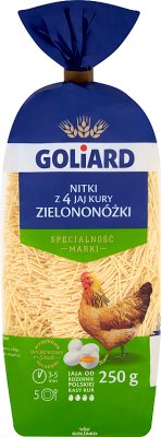 Goliard Pasta Fäden aus 4 grünen Hühnereiern