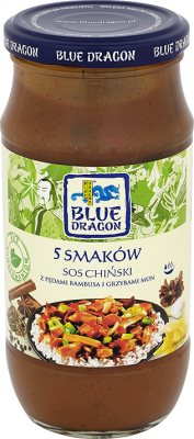 Blue Dragon Chinese sauce 5 flavors with bamboo shoots and mushrooms mun