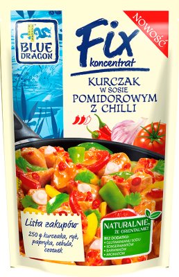Dragón azul de pollo concentrado Fix en salsa de tomate con chlli