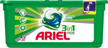 Ariel 3in1 Mountain Spring Kapsułki do prania do białych tkanin i jasnych kolorów