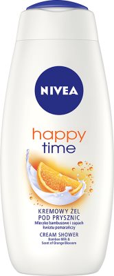 Nivea Happy Time Kremowy żel pod prysznic Mleczko bambusowe i zapach kwiatu pomarańczy