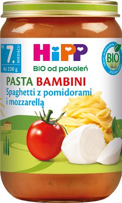 HiPP BIO od pokoleń, Spaghetti z pomidorami i mozarellą 